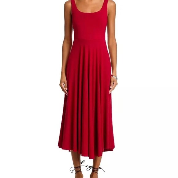 Aqua Red Sleeveless Knit Midi Dress Size Small NWT $88 - Picture 1 of 2